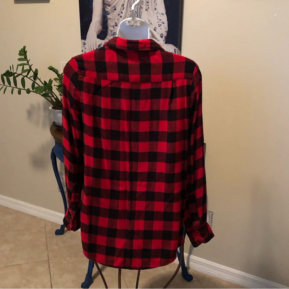 Melloday S Buffalo Plaid Flannel Button Down Top - Picture 4 of 9